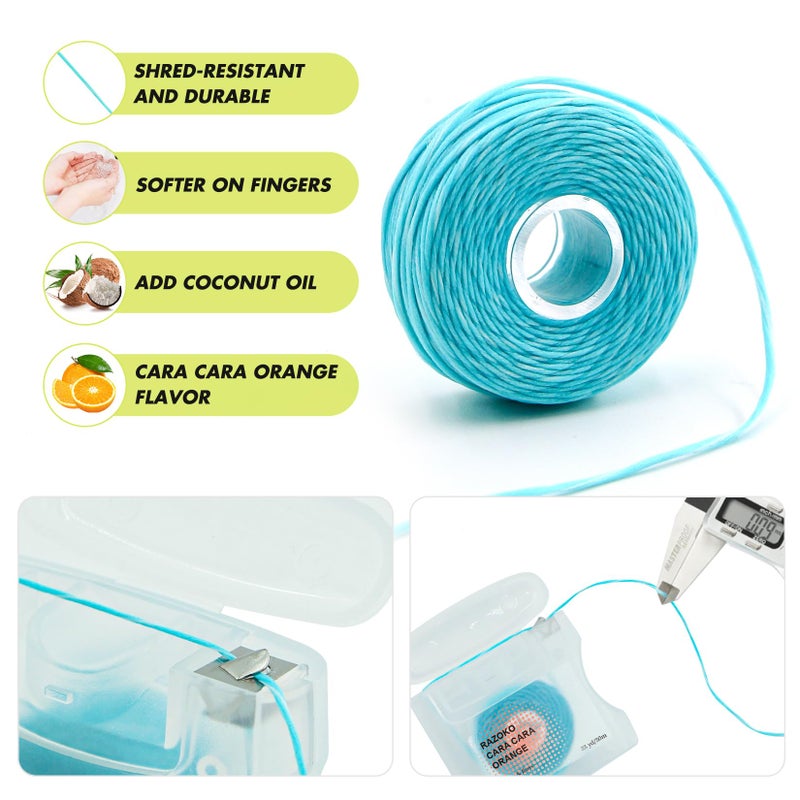 RAZOKO Coconut Oil Infused Woven Dental Floss, Vegan and Cruelty-Free, Orange, 2 Month Supply (33 Yds x 1 Units) - Image 2